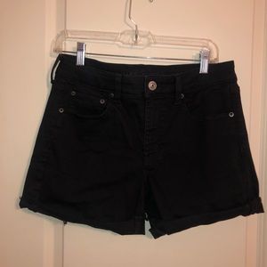 American Eagle black denim shorts